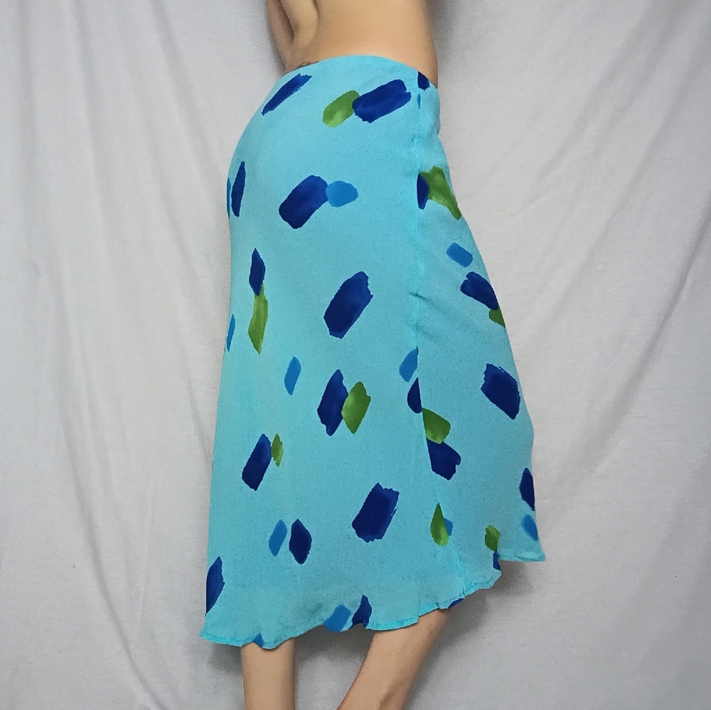 Blue and Green Patterned Skirt